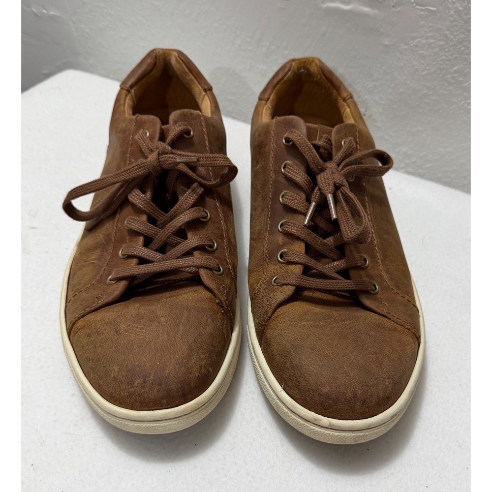 Born Harrison Mens Brown Leather Sneakers Low Top Lace Up Shoes Size 9M